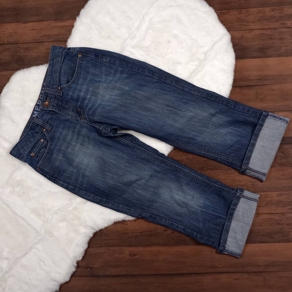 MERONA Women's Mid-Rise Cropped Medium‎ Wash Jeans Size 4 - Picture 1 of 7
